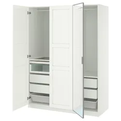 IKEA PAX / KAMMARTORP/TYSSEDAL(495.725.59) Комбінація гардеробу, біле/біле дзеркало