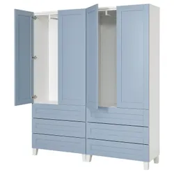 IKEA PLATSA(295.556.69) гардероб 4 двері+6 ящиків, Biały/sannidal Blue
