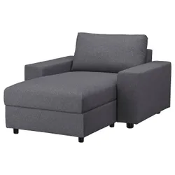 IKEA VIMLE (194.091.45) шезлонг, з широкими підлокітниками / Gunnared середньо-сірий