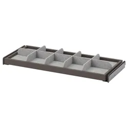 IKEA KOMPLEMENT(094.369.84) висувна полиця з перегородкою, темно-сірий/світло-сірий