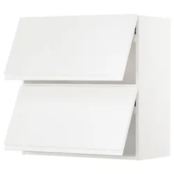 IKEA METOD (893.945.41) горизонтальна шафа 2 дверцята відкриваються сенсорні, білий / Voxtorp глянцевий / білий