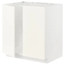 IKEA METOD(995.071.37) шафа під раковину/2 двері, білий/Vallstena білий