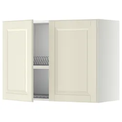 IKEA METOD(694.602.35) навісна шафа з сушаркою / 2 двер, білий / Bodbyn крем