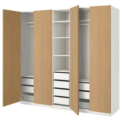 IKEA PAX / STORKLINTA(095.628.83) комбінований гардероб, білий/імітація дуб