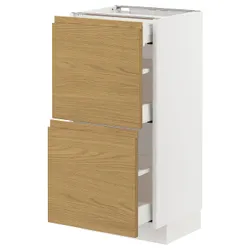 IKEA METOD / MAXIMERA(695.382.63) Шафа з 2 фасадами/3 ящиками, білий/імітація Voxtorpа дуб