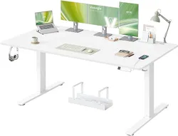 VASAGLE Електричний стіл з регульованою висотою, 180 x 80 см, з портом USB-C, підставкою з живленням, нагадуванням про сидячий