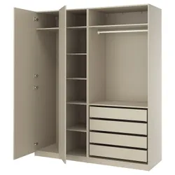IKEA PAX / FORSAND(195.814.71) Комбінація гардеробу, сірий -рог/сірий