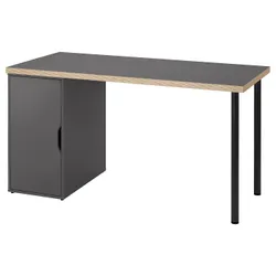 IKEA LAGKAPTEN / ALEX(395.853.88) стіл, сірий/імітація Чорна деревина