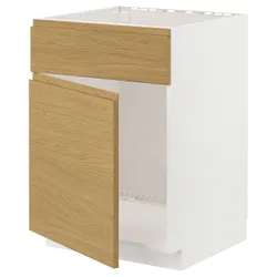 IKEA METOD(695.384.80) стоячі дверцята/фасади під раковину, білий/імітація Воксторпа дуб