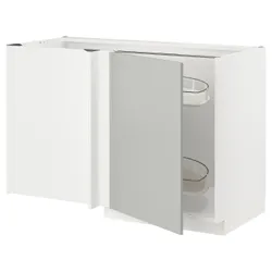 IKEA METOD(895.381.63) кутова шафа з високою полицею, білий/Хавсторп світло-сірий