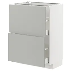 IKEA METOD / MAXIMERA(395.385.42) шафа для підлоги з 2 ящиками, білий/Хавсторп світло-сірий