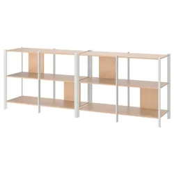 IKEA JÄTTESTA(594.972.15) стелаж, білий/світлий бамбук
