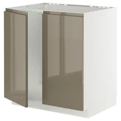 IKEA METOD(895.767.58) гріх/2 чіп, білий/Voxtorp Gloss Dark -brown