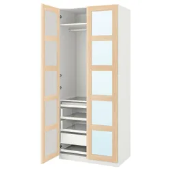 IKEA PAX / BERGSBO(295.011.91) Комбінація гардеробу, Імітація білого/дзеркального пофарбованого дуба
