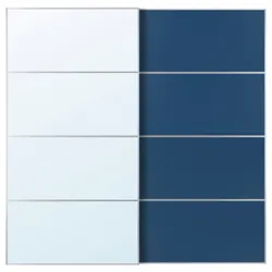 IKEA AULI / MEHAMN(896.157.93) Ковзаючі двері, алюмінієве дзеркало/2 -й синій