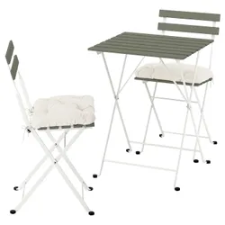 IKEA TÄRNÖ(195.753.47) Таблиця+2 стільці, зовні, білий/зелений складання/складання яскраво -сірого -Грей