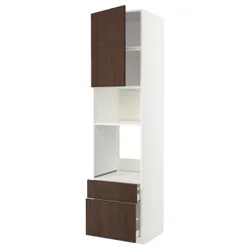 IKEA METOD / MAXIMERA(494.680.96) в сз д пиріг / мікр з дрз / 2 сзу, білий/Сінарп коричневий