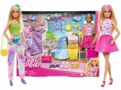 ВЕЛИКИЙ НАБІР ДЛЯ ЛЯЛЬКИ БАРБІ лялька + одяг і взуття, аксесуари HKB07