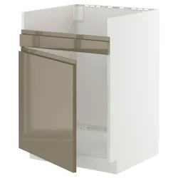 IKEA METOD(695.766.22) Хавсен раковини шафа 1ало, білий/Voxtorp Gloss Dark -brown
