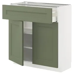 IKEA METOD / MAXIMERA(995.180.08) Shast stj szuf/2 drz, Biały/axstad gria -green