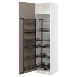 IKEA METOD(194.919.32) висока шафа з висувною коморою, білий/Upplöv матовий темно-бежевий