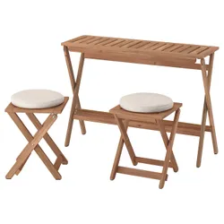 IKEA NÄMMARÖ(695.826.56) Садовий стіл та 2 стільці, Bajca світло -коричневий складання/складання Frösön/duvholmen Beige