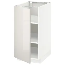 IKEA METOD(094.682.39) шафа ст/пол, білий / Ringhult світло-сірий