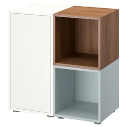 IKEA EKET(295.217.40) комбінація шаф з ніжками, білий/горіх світло-сіро-синій