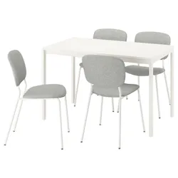 IKEA VIHALS / VIHALS(895.899.54) Стіл та 4 стільці, білий/білий бежевий
