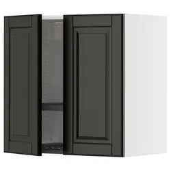 IKEA METOD(995.786.86) Настінна шафа з крапельцем/2 двері, Biały/Bodbyn Black