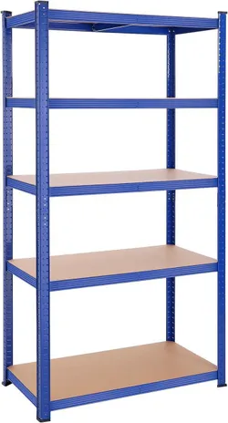 SONGMICS Складська полиця, важка полиця, підвальна полиця, 200 x 100 x 50 см, вантажопідйомність до 600 кг, 5 регульованих полиць,