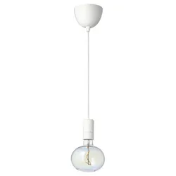 IKEA SUNNEBY / MOLNART(194.913.62) підвісний світильник з лампочкою, білий/різнокольоровий еліпс