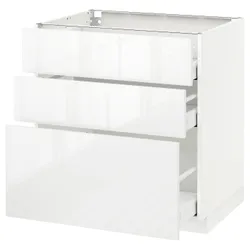 IKEA METOD / MAXIMERA (390.497.03) тумба стояча з 3 ящиками, білий / Ringhult білий
