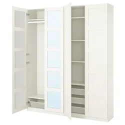 IKEA PAX / BERGSBO(395.011.81) Комбінація гардеробу, біле/дзеркало