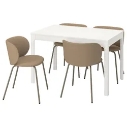 IKEA EKEDALEN / KRYLBO(195.363.32) стіл та 4 стільці, білий/Тонеруд темно-бежевий