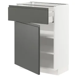 IKEA METOD / MAXIMERA(594.639.89) шафа stj szu / двер, білий / Voxtorp темно-сірий
