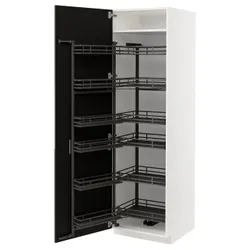 IKEA METOD(194.975.52) висока шафа з висувною коморою, білий/матовий антрацит Nickebo