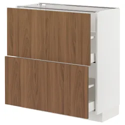 IKEA METOD / MAXIMERA(195.197.33) шафа для підлоги з 2 ящиками, білий/Тісторп імітація коричневого горіха