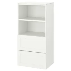 IKEA SMÅSTAD / PLATSA(094.208.84) стійка, біла біла рамка / з 2 ящиками