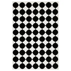 IKEA VÄNDPLATS(306.009.39) Килим з короткими щетинами, Білий/Чорний пунктир