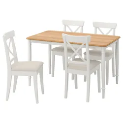 IKEA DANDERYD / INGOLF(793.887.34) стіл і 4 стільці, шпон білого дуба / бежевий Hallarp
