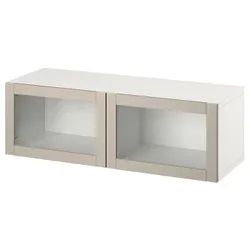 IKEA BESTÅ(394.398.58) комбінування навісних шаф, білий / Сіндвік світло-сіро-беж