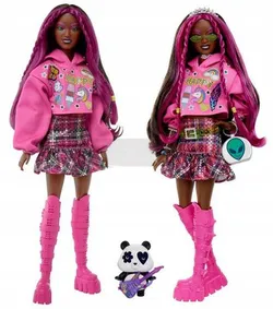 Лялька Барбі Екстра 19 у вбранні поп-панк + Панда HKP93