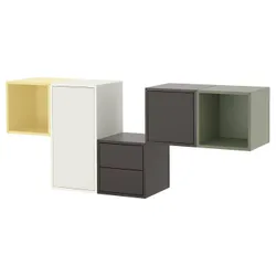 IKEA EKET(495.216.83) комбінація навісної шафи, білий/різнокольоровий