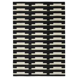 IKEA STOCKHOLM 2025(505.938.10) плоский тканий килимок, Чорно -білий/світло -зелений ручний плетіння