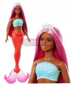 Лялька Барбі Русалка червоний хвіст, темно-рожеве волосся HRR04