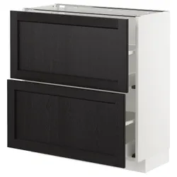 IKEA METOD(592.573.76) шафа/2 ящики/, білий/чорний, морилка Леріттан
