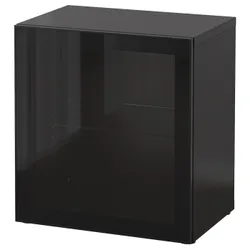 IKEA BESTÅ(490.477.51) сайт, чорно-коричневий / Glassvik black / прозоре скло