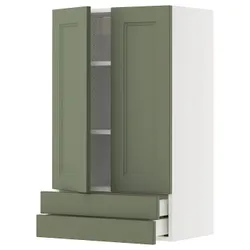 IKEA METOD / MAXIMERA(995.172.35) SZA śC 2 двері/2 кораблі, Biały/axstad gria -green