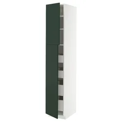 IKEA METOD / MAXIMERA(895.575.47) висока шафа з 2 дверцятами/4 ящиками, білий/Хавсторп темно-зелений